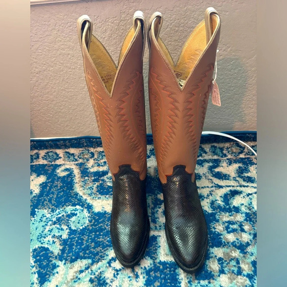 Genuine Snakeskin Justin Western Boots - Picture 1 of 9